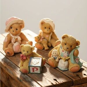 Four Vintage Enesco Cherished Teddies Collectible Figurines